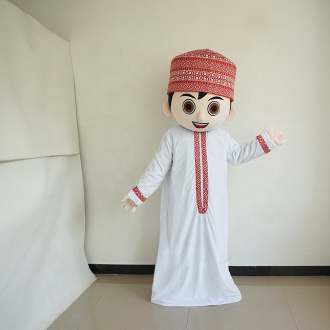 Adult Arabic Cartoon Mascot Costume Unisex Arab Boy Character Outfit for Events and Parties