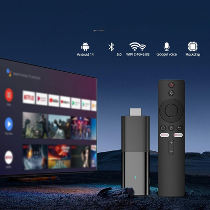 Android 14 4K TV Stick with RK3518 Chip 2GB RAM 16GB Storage Dual WiFi Media Player