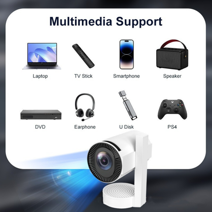 Portable Smart Projector with Wireless Screen Casting, Android 11 and HD Display