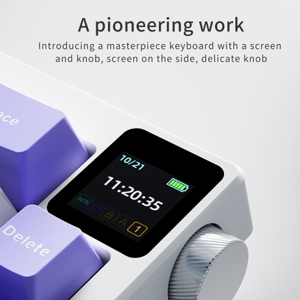 Tri Mode Wireless Mechanical Keyboard RGB Screen Knob