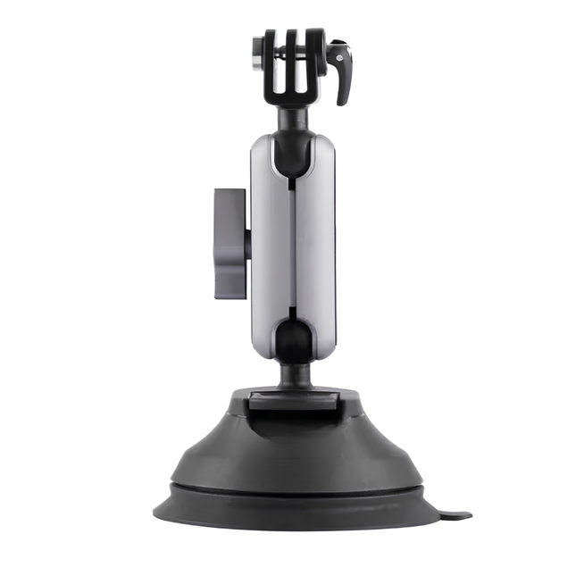 Adjustable Suction Cup Mount for Action Cameras with Dual Ball Head and Angle Adjustment