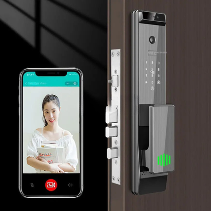 Keyless Smart Door Lock with 3D Face Recognition, Fingerprint, Password, Card and WiFi App Access