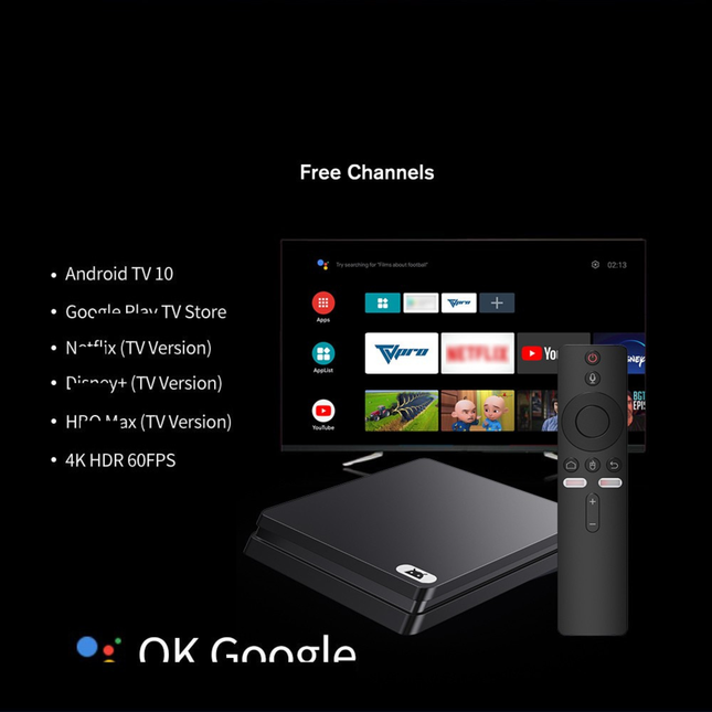 Android TV Box 4K Streaming Device with 2GB RAM, 8GB/16GB Storage & Dual WiFi