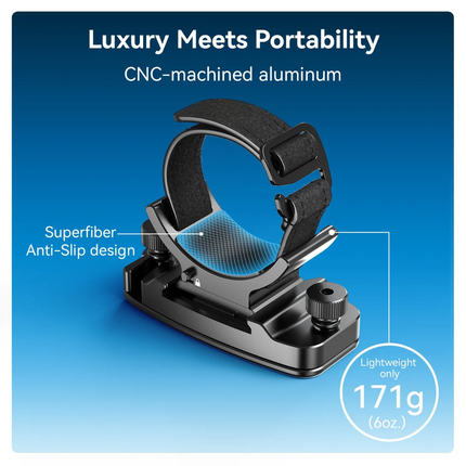 Portable 38mm Aluminum Clip Clamp with Quick-Release & 1/4"-20 Mount – Travel & Outdoor Ready