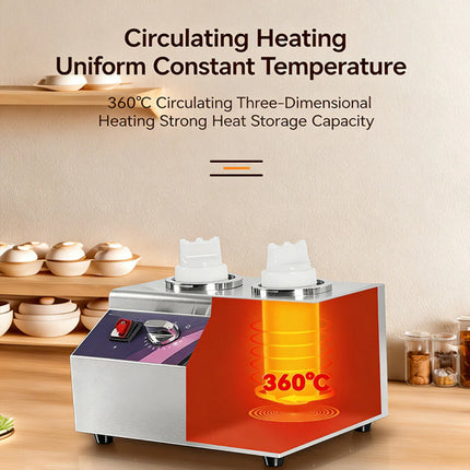 Commercial Dual Sauce & Chocolate Heating Dispenser with Precision Pump System