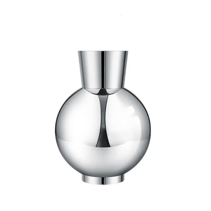 Stainless Steel Tabletop Vase with Polished Geometric Design for Home and Office Decor