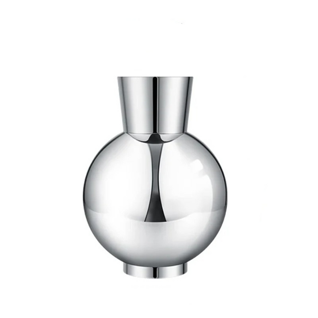 Stainless Steel Tabletop Vase with Polished Geometric Design for Home and Office Decor