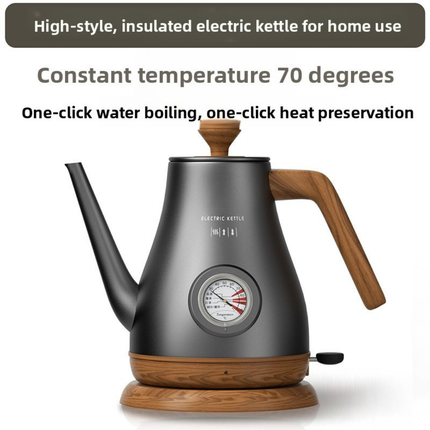Stainless Steel Electric Kettle with Temperature Gauge, Auto Shut-Off & Keep Warm Function Retro Design