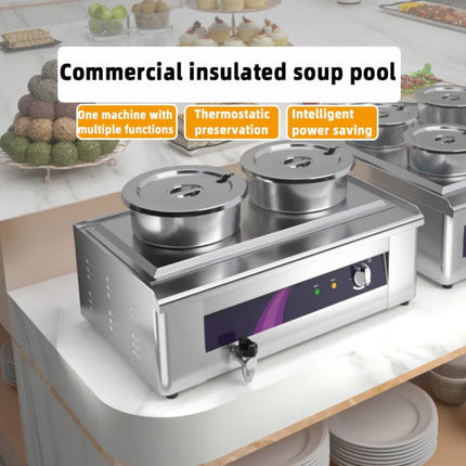 Commercial Electric Soup Bain Marie with Dual Pots and Precision Heat Control