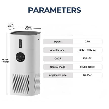 Compact Personal Air Purifier Humidifier with Air Quality Display for Home Office