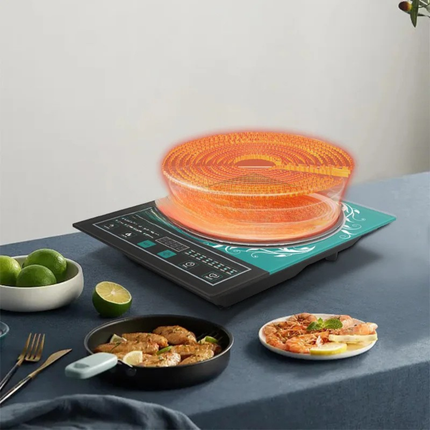 Countertop Single Burner Induction Cooker 2200W with Glass Surface and Digital Touch Control