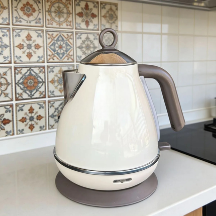 Vintage Retro Style Stainless Steel Electric Kettle 1.7L with Digital Controls