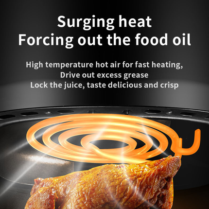 5 Quart 1400W Digital Touch Air Fryer Oven 6-in-1 Oil-Free Cooker with Timer and Adjustable Temperature