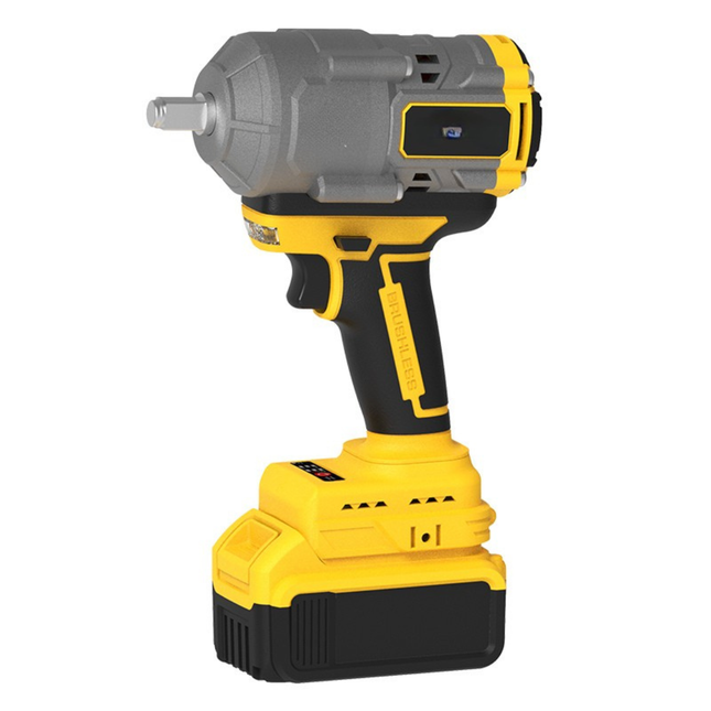 Heavy Duty Cordless 21V Impact Wrench Brushless Motor 1/2 Square Drive Powerful Torque