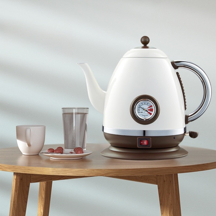 Household 1.5L Electric Kettle Stainless Steel with Thermometer and Insulated Handle Design