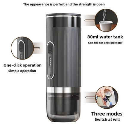 Portable Stainless Steel Capsule Espresso Machine 20 Bar Rechargeable Coffee Maker with Milk Frother