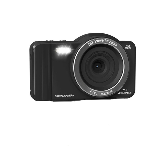 75MP 4K Digital Camera with Autofocus, 16X Digital Zoom, 2.8 Inch HD Touchscreen & Dual Cameras