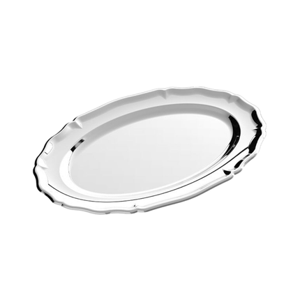 Nordic Modern Oval Stainless Steel Tray for Tea, Cake and Desserts