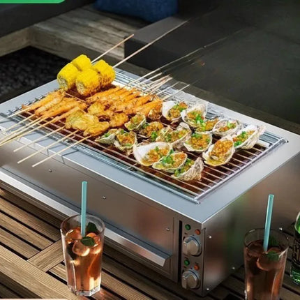 Commercial Electric BBQ Grill Machine with Rapid Heat Output for Street Food & Catering