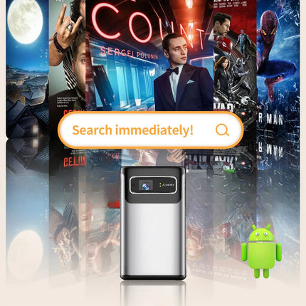 Compact Smart DLP Mini Projector with Android OS, 3D Viewing and Powerful Stereo Audio