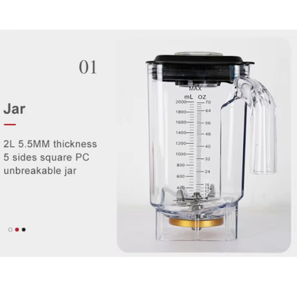 1500W High-Performance Countertop Blender with 2L Large Capacity & Multi-Speed Control