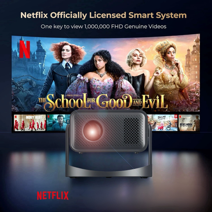 Compact 720P Android Projector with Wireless Display and Up to 150 Inch Projection Size