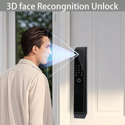 3D Face Recognition Smart Door Lock with Camera, WiFi App Control, Fingerprint & Password Access