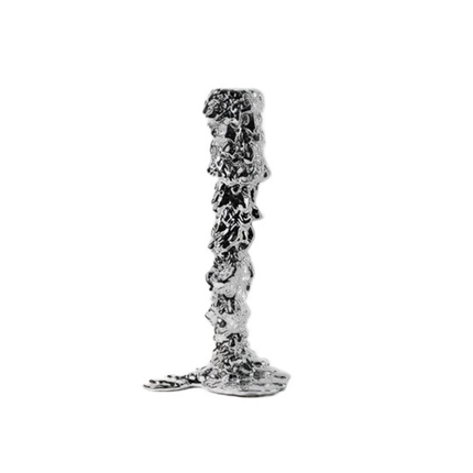 Modern Silver Resin Candle Stand Decorative Accent for Home & Hospitality Spaces