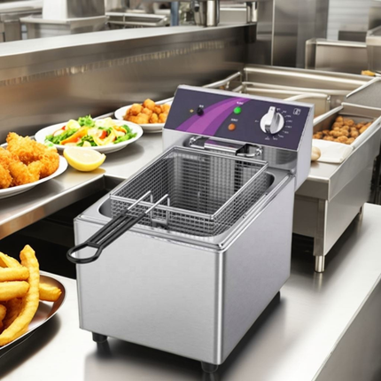 Commercial Electric Deep Fryer 10L / 12L Single Cylinder with Precise Temperature Control