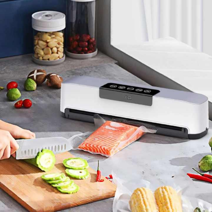 Portable Automatic Food Vacuum Sealer with Continuous Sealing, External Air Extraction, and Drip Tank