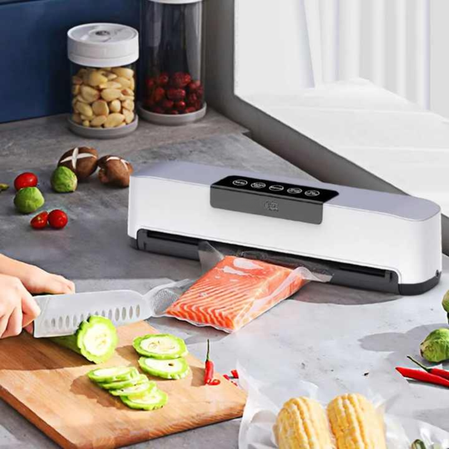 Portable Automatic Food Vacuum Sealer with Continuous Sealing, External Air Extraction, and Drip Tank