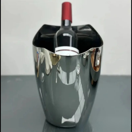 Stainless Steel Ice Bucket – Modern Irregular Design with Large Capacity