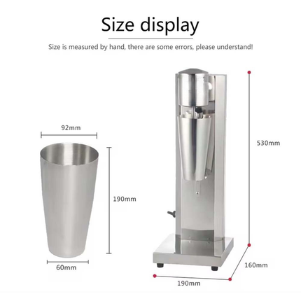 Commercial Stainless Steel Milkshake Mixer 750ml Cup, 150W Variable Speed Drink Blender
