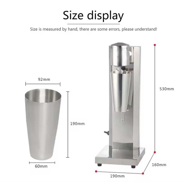 Commercial Stainless Steel Milkshake Mixer 750ml Cup, 150W Variable Speed Drink Blender