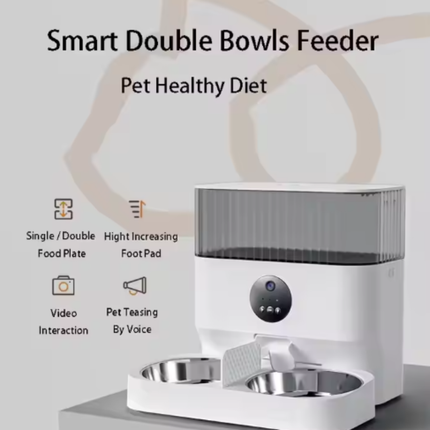 Automatic Stainless Steel Pet Feeder with 4 Scheduled Meals and Portion Control