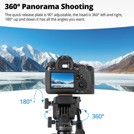 Portable Aluminum Camera Tripod 152cm with Fluid Pan Head and Carry Bag – 3kg Load, 4-Section Legs