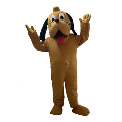 Adult Brown Dog Mascot Costume Plush Full Body Character Suit Unisex Party & Festival Outfit (55cm)