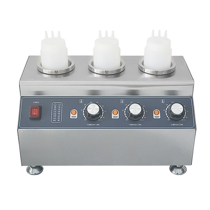Commercial Electric Triple Sauce Dispenser Stainless Steel Countertop