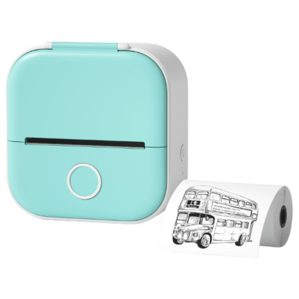Compact 53mm Thermal Label Printer with 1000mAh Battery and Type-C Charging Light Cyan