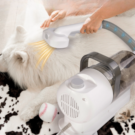 300W Pet Grooming Vacuum Kit – Low Noise, Self-Cleaning Design with Detachable Combs