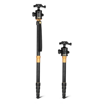Lightweight Travel Video Tripod & Monopod Combo with Smooth Fluid Head