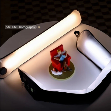Rechargeable Foldable Bi Color LED Tube Light 12W with Metal Stand