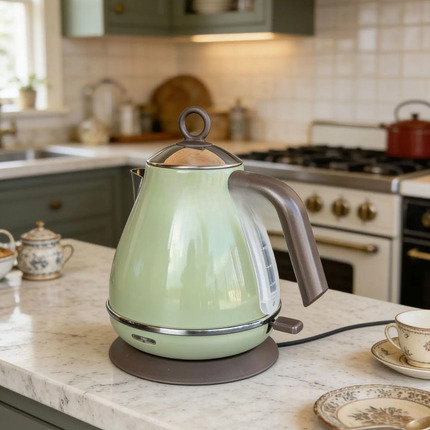 Retro Style Metal Finish Electric Kettle 1700ml 304 Stainless Steel 1500W Digital