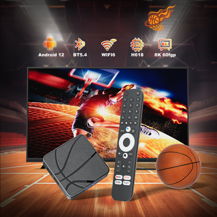 Smart Android 12 TV Box 4K 8K Media Player with Dual Band WiFi and Voice Remote