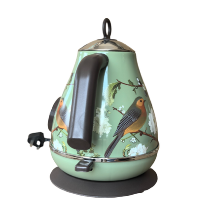 1.8L Stainless Steel Electric Kettle 1800W Retro Design with Temperature Gauge