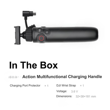 Rechargeable Camera Charging Handle with Bluetooth Remote, Extension Pole and Wrist Strap