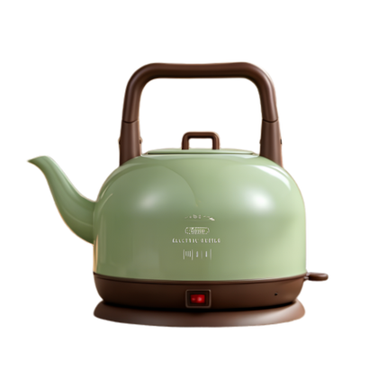 Compact Electric Glass Kettle Mini with Stainless Steel Body and Long Spout Design