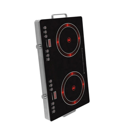 Dual Zone Electric Ceramic Hob 2000W Slim Touch Panel Cooker for Home & Apartment Use