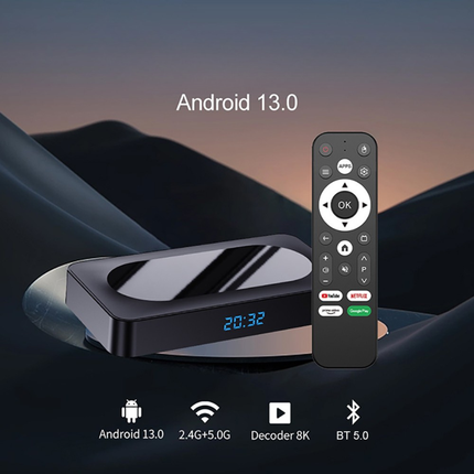 Smart Android TV Box 4K Media Player with Bluetooth 5.0 and Multiple Storage Variants