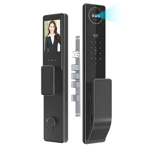 Smart Biometric Door Lock with Face Recognition, Fingerprint, Password and App Control for Wood Doors